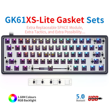 YUNZII GK61 Lite-Gasket Keyboard Kit With DRUM Aluminum Keyboard Case