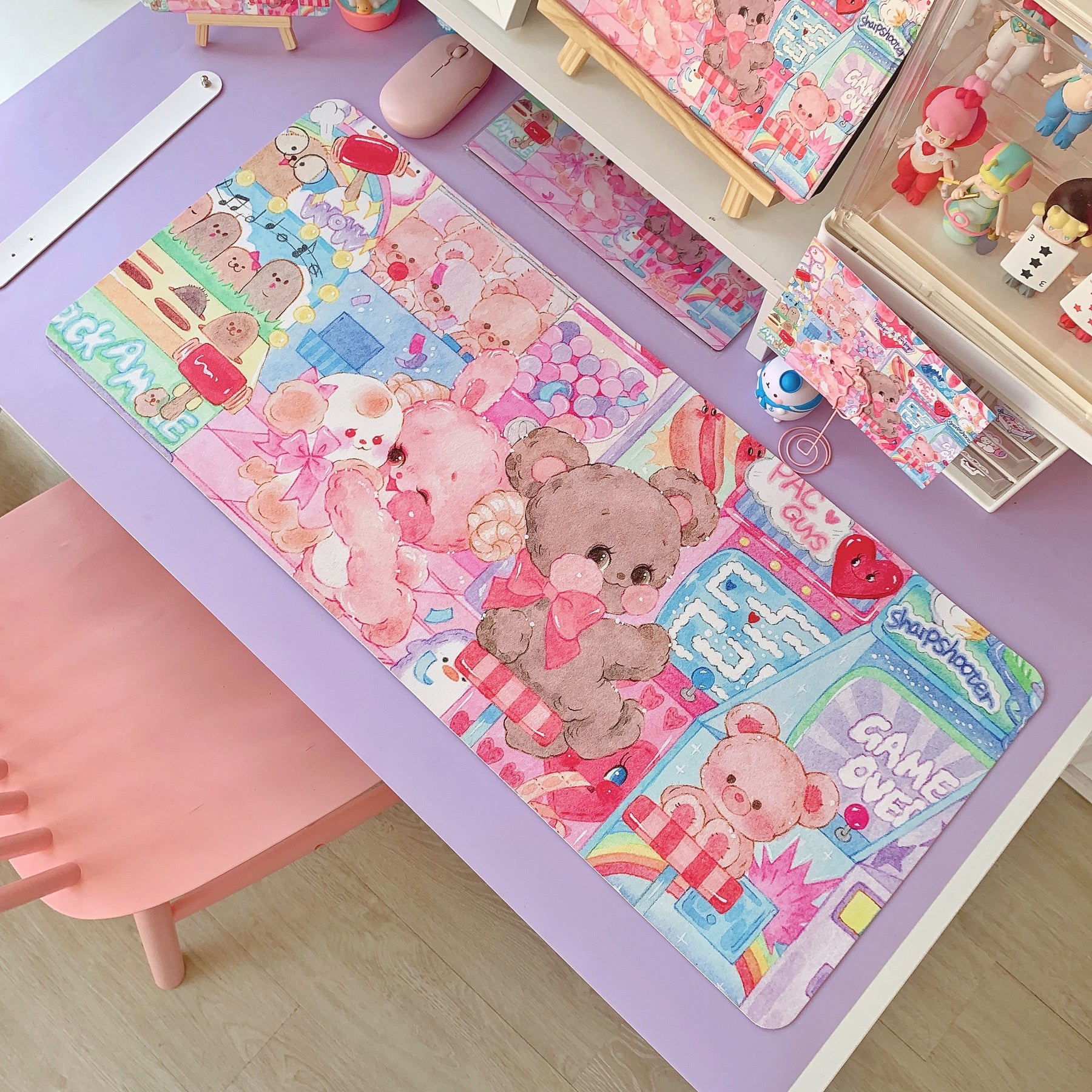 YUNZII PU Desk Pad Mouse Mat - Bear Friends