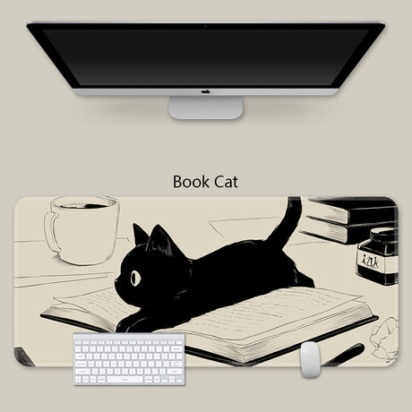 YUNZII Keynovo Mouse Mat Desk Pad - Black Cat