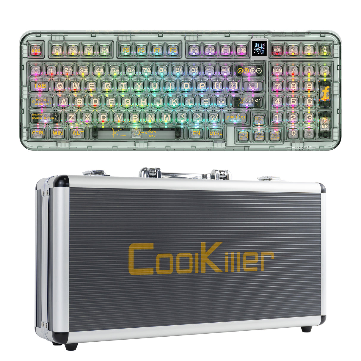 YUNZII CK98 Wireless Hot Swappable OLED Mechanical Keyboard-Math