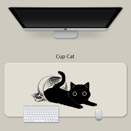 YUNZII Keynovo Mouse Mat Desk Pad - Black Cat