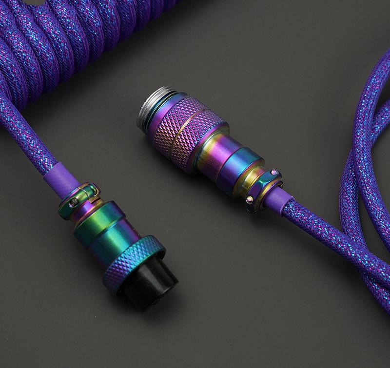 YUNZII Custom Coiled Aviator USB Cable Cord- Cyber Punk