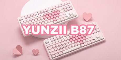 YUNZII B87 in Pink Heart Keyboard: Sweeten Your Workspace!