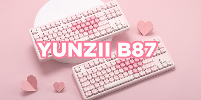 YUNZII B87 in Pink Heart Keyboard: Sweeten Your Workspace!