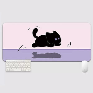 YUZNII Oversized Cartoon Kitten Mouse Mat Desk Pad