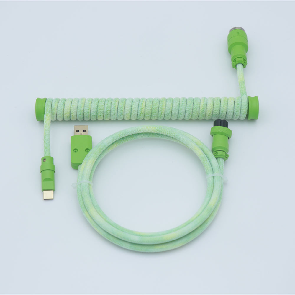 YUNZII Custom Coiled Aviator USB Cable Cord- Lemongrass