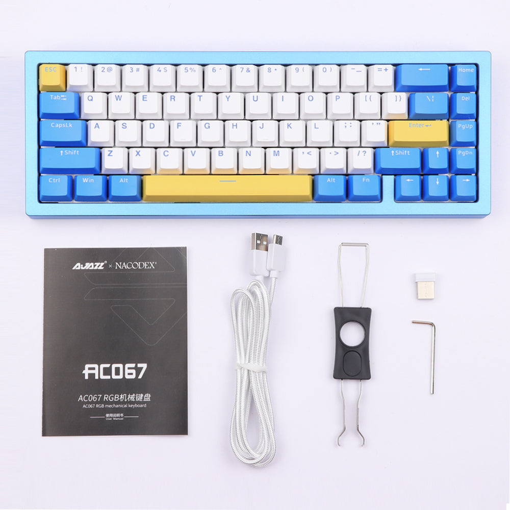 YUNZII Ajazz AC067 Peak Blue 67 Keys Hot-Swappable Gasket Mounted