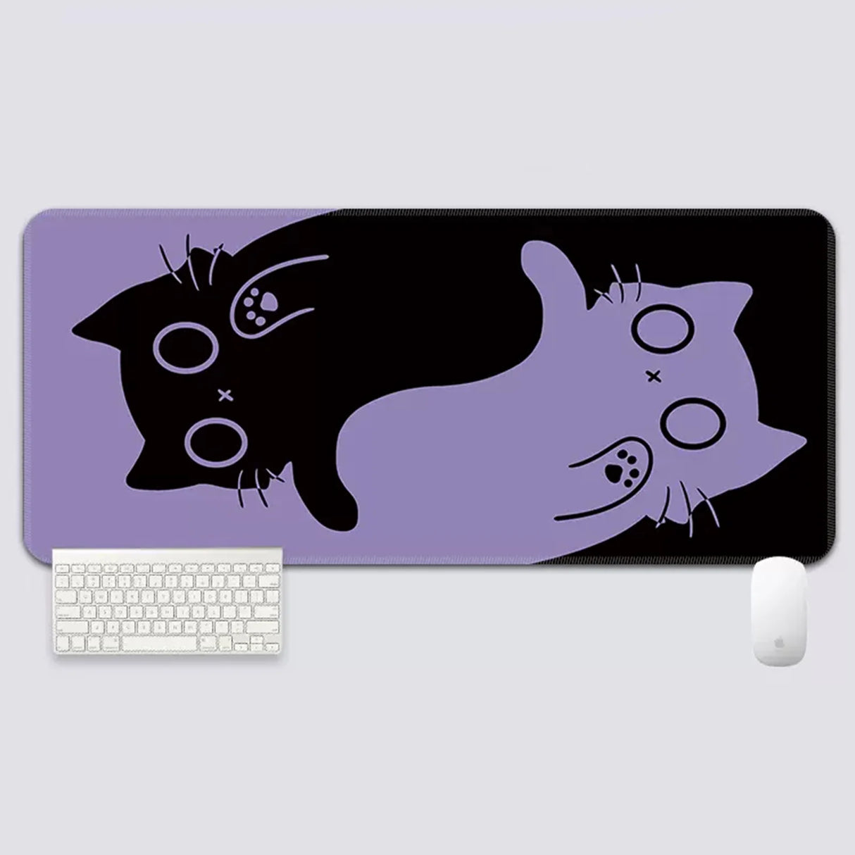 YUZNII Oversized Cartoon Kitten Mouse Mat Desk Pad