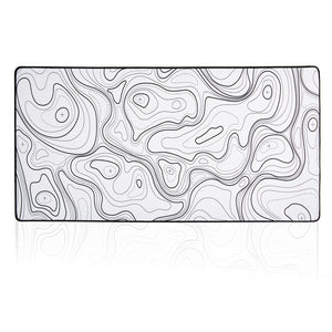 YUNZII Desk Pad Mouse Mat  - White Topographic