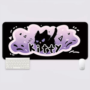 YUZNII Oversized Cartoon Kitten Mouse Mat Desk Pad