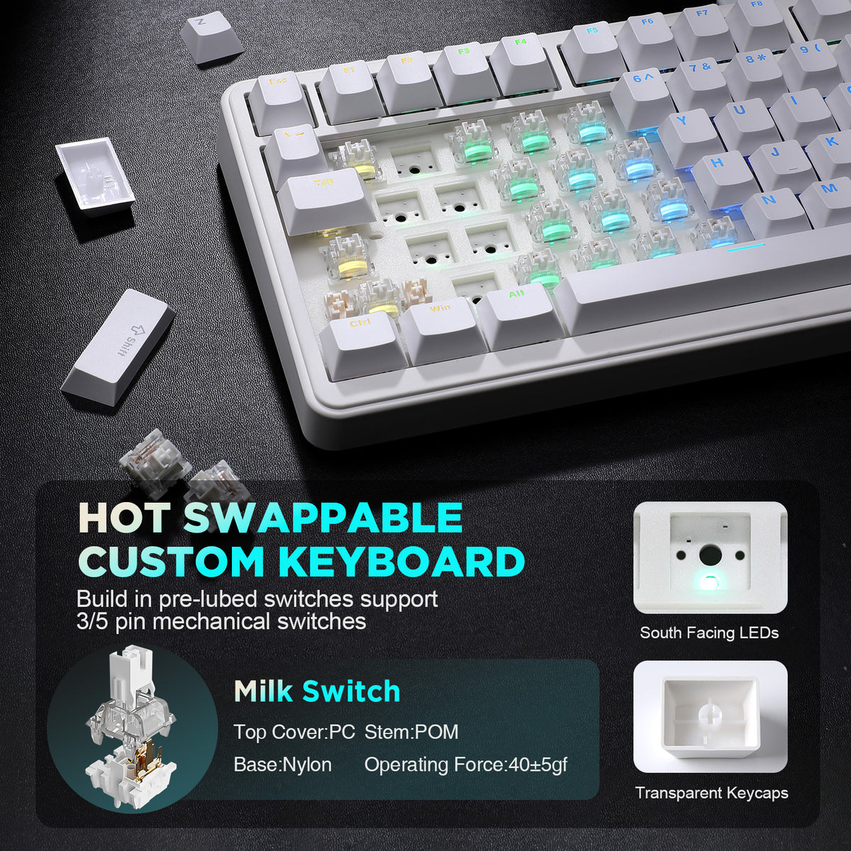 YUNZII B75 Wired RGB Mechanical Keyboard – YUNZII KEYBOARD