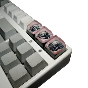 YUNZII Sakura Blossom Snow Mountain Keycaps