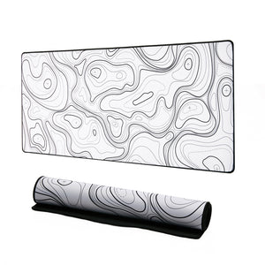 YUNZII Desk Pad Mouse Mat  - White Topographic