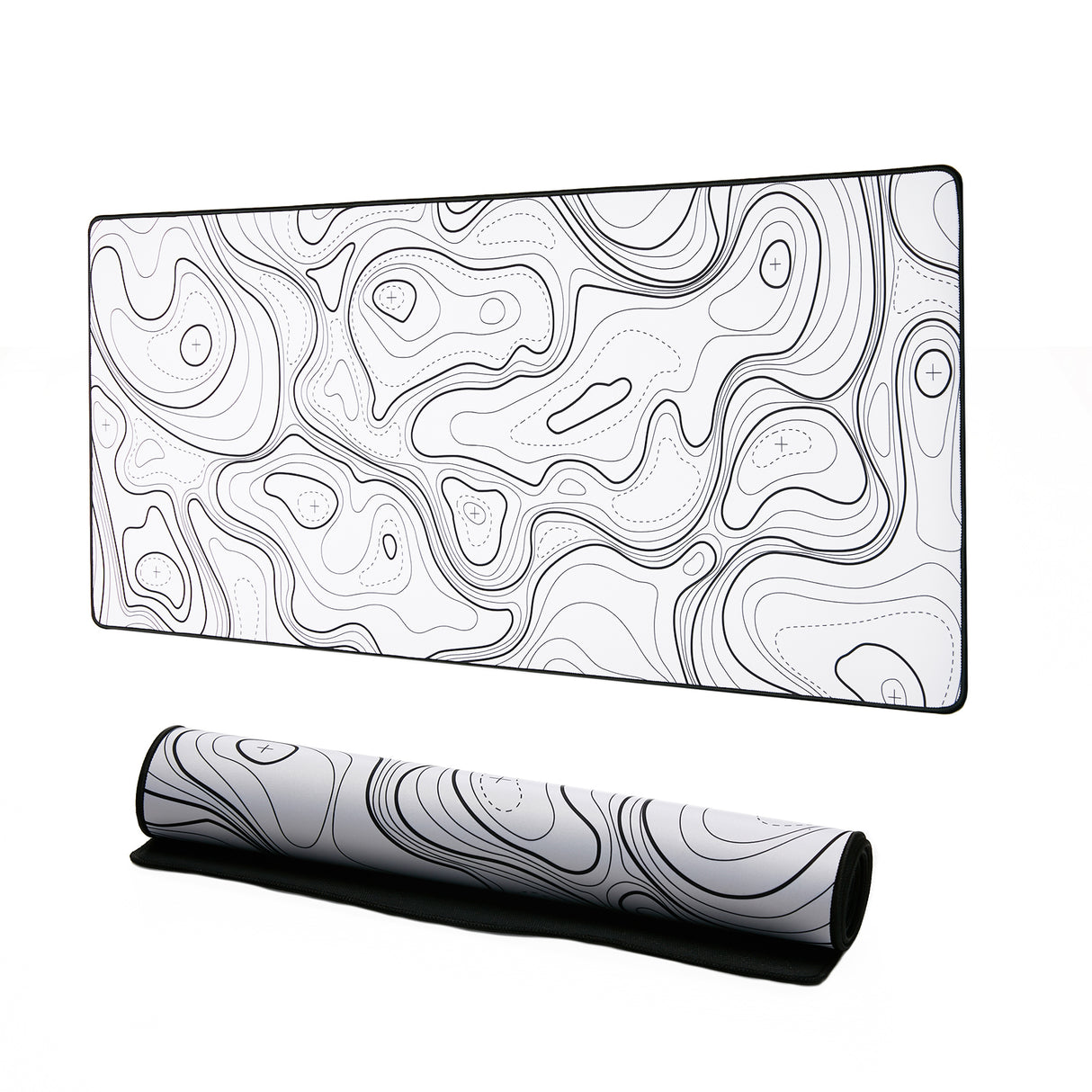 Topographic Non-Slip Mouse Pads Topography Topo Desk Accessory Decor White  Black