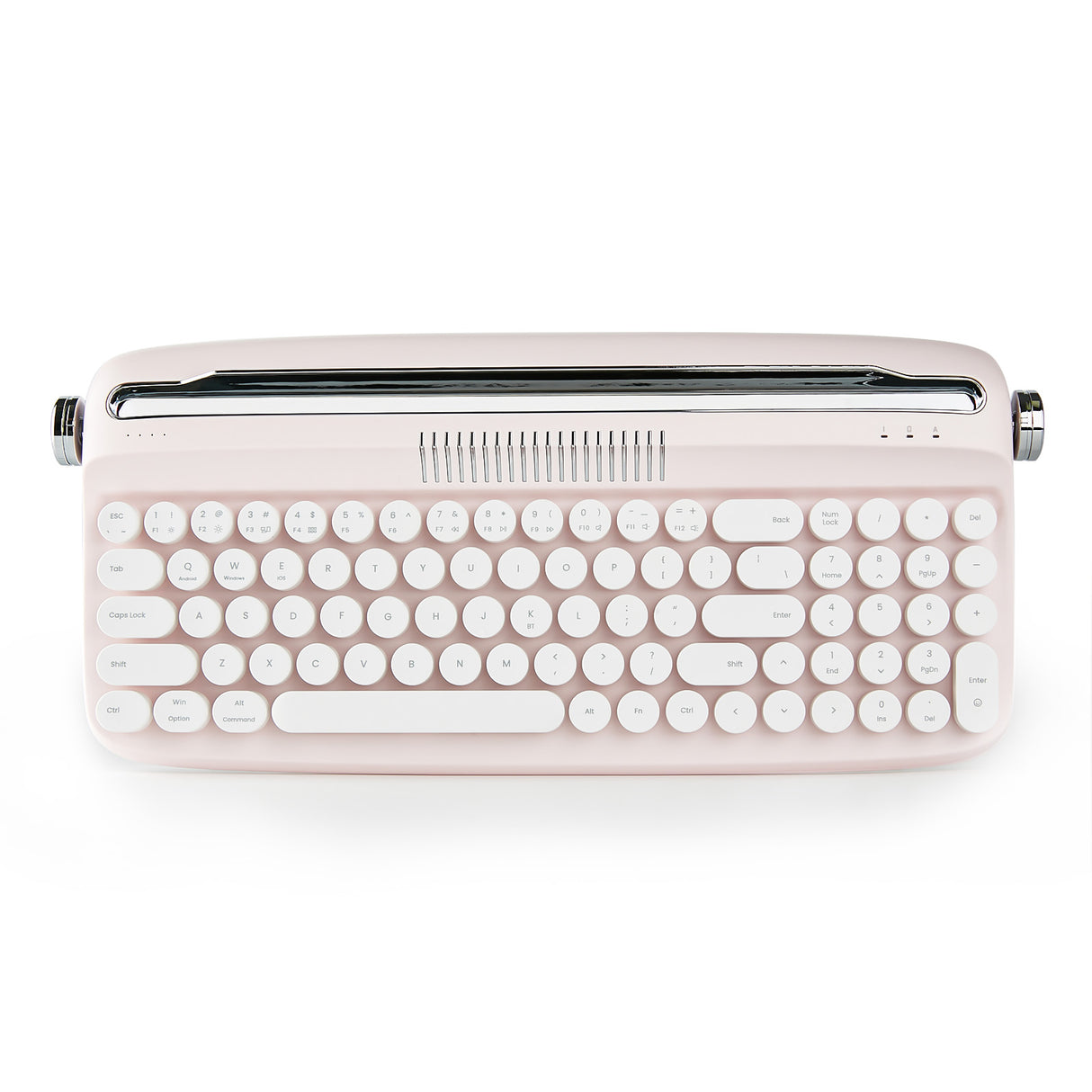 YUNZII ACTTO B309 Baby Pink Upgraded Rechargeable Wireless Retro Typewriter Keyboard