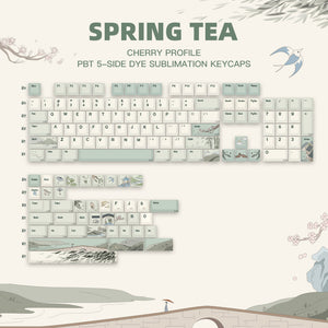 YUNZII Spring Tea Cherry Profile Keycap Set