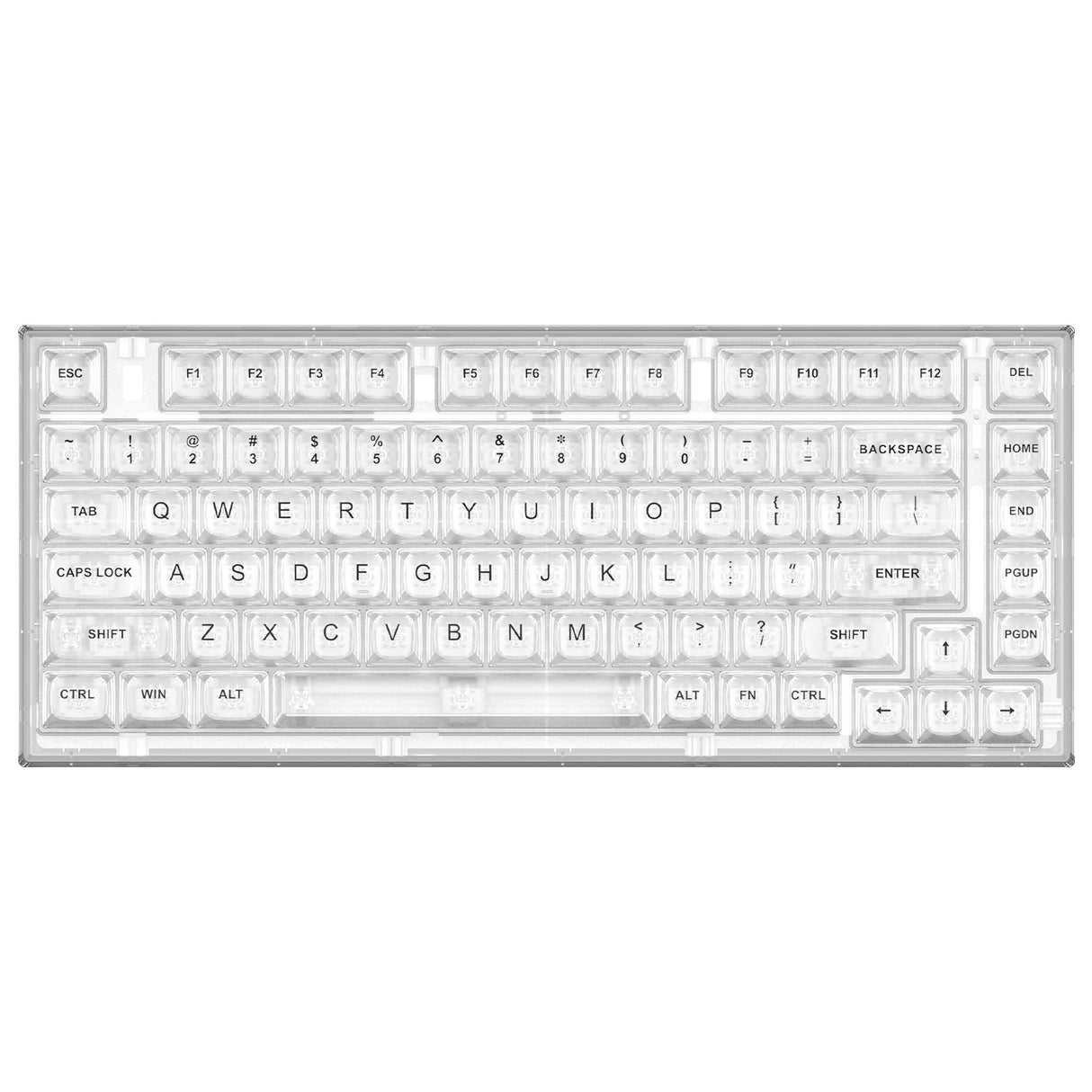 YUNZII X75 82 Keys Wired Hot Swappable Gasket Transparent Mechanical Keyboard