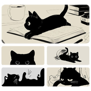 YUNZII Keynovo Mouse Mat Desk Pad - Black Cat