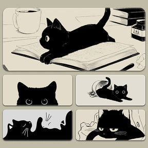 YUNZII Keynovo Mouse Mat Desk Pad - Black Cat