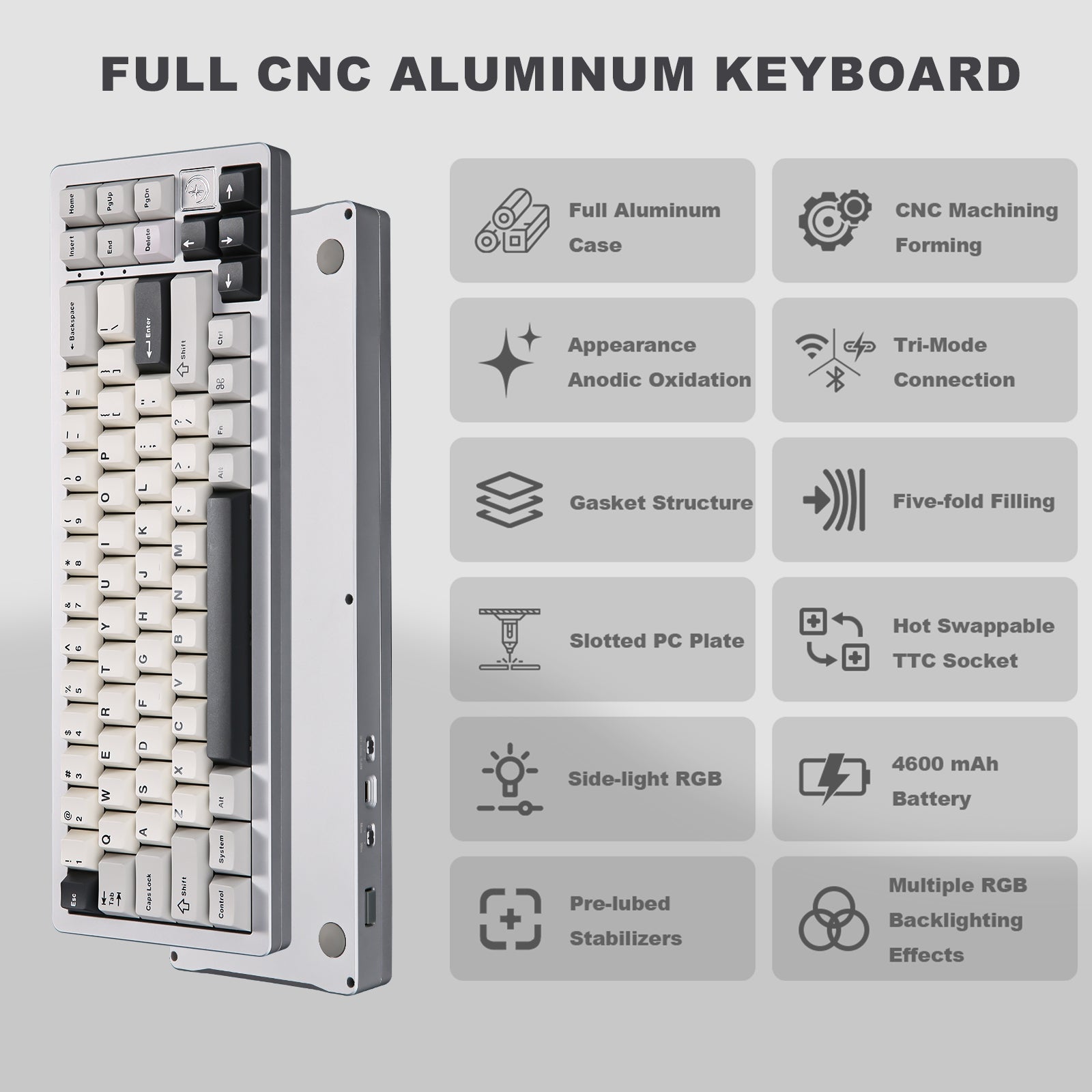 Amazon | YUNZII AL71 68% ゲーミングキーボード フルアルミCNC