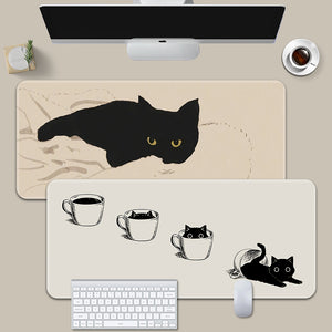 YUNZII Keynovo Mouse Mat Desk Pad- - Coffee Cat