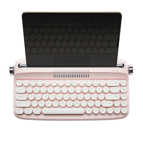 YUNZII ACTTO B307 Baby Pink Upgraded Rechargeable Wireless Retro Typewriter Keyboard