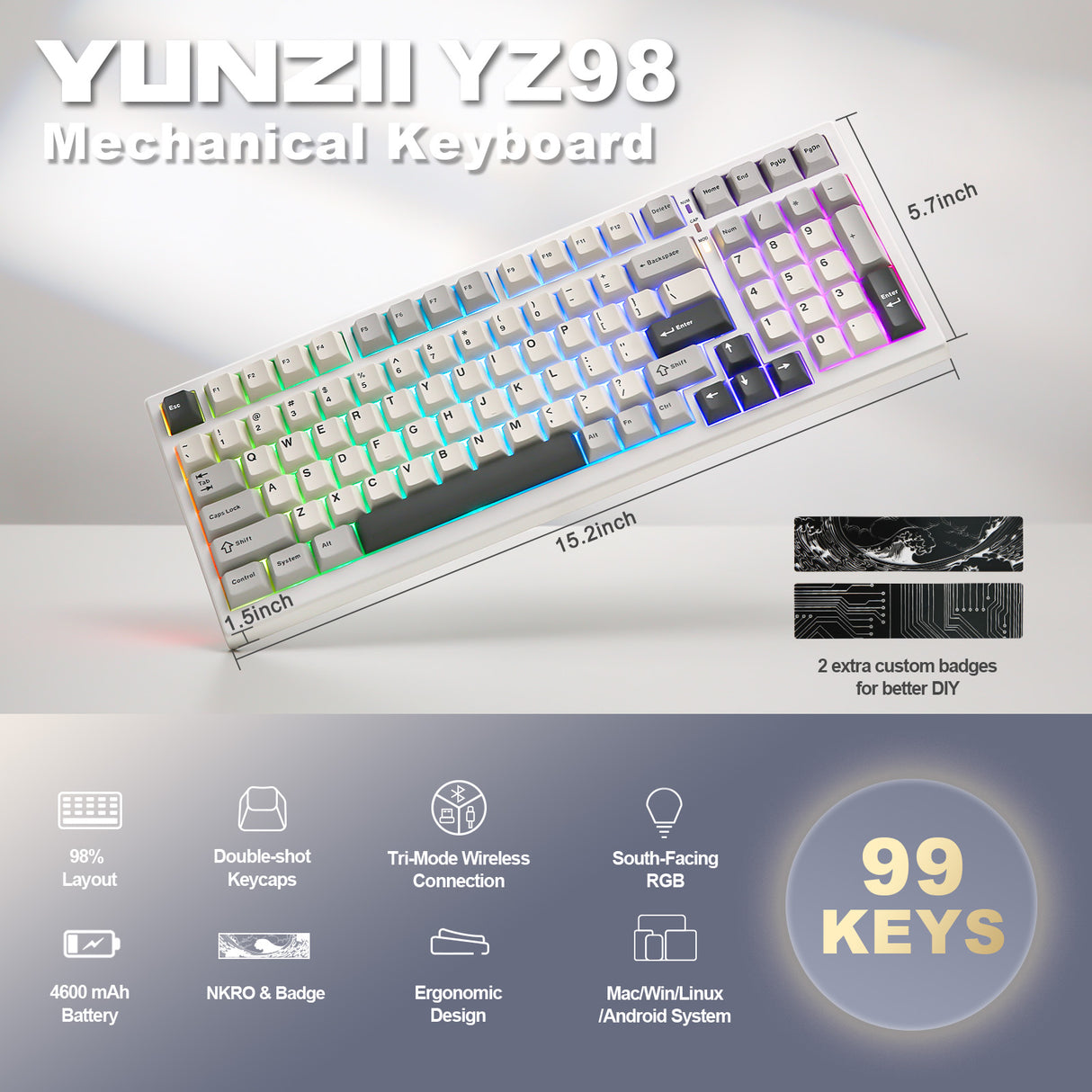 YUNZII YZ98 Mechanical Gaming Keyboard