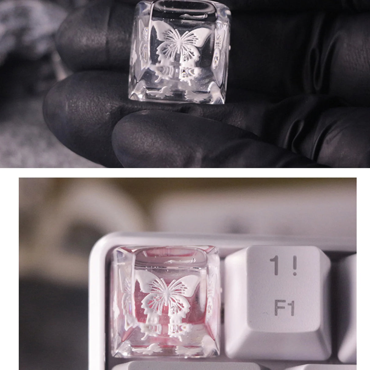 Crystal Butterfly Artisan Keycap