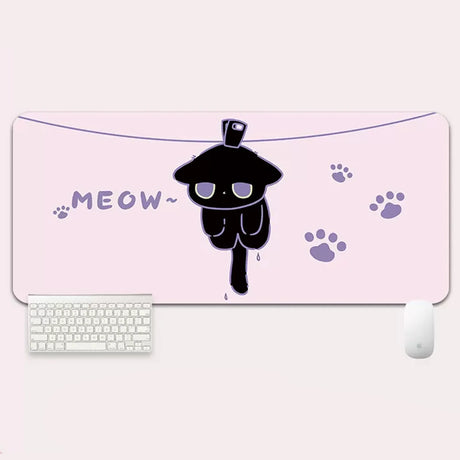 YUZNII Oversized Cartoon Kitten Mouse Mat Desk Pad