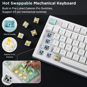 YUNZII YZ75 Pro Mint Wireless Mechanical Keyboard