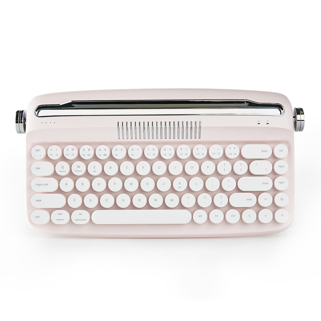 YUNZII ACTTO B307 Baby Pink Upgraded Rechargeable Wireless Retro Typewriter Keyboard