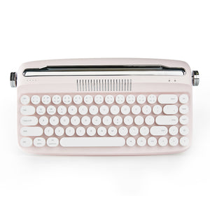 YUNZII ACTTO B307 Baby Pink Upgraded Rechargeable Wireless Retro Typewriter Keyboard