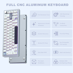 PRE-ORDER YUNZII AL66 Knob CNC Aluminum Wireless Mechanical Keyboard