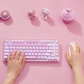 YUNZII X75/X75 PRO Pink 82 Keys Hot Swappable Gasket Transparent Mechanical Keyboard