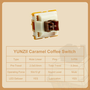 YUNZII Caramel Coffee 5-Pin Mute Silent Linear Mechanical Keyboard Switch