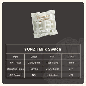 YUNZII Mlik 3-Pin Mechanical Keyboard Linear Switch