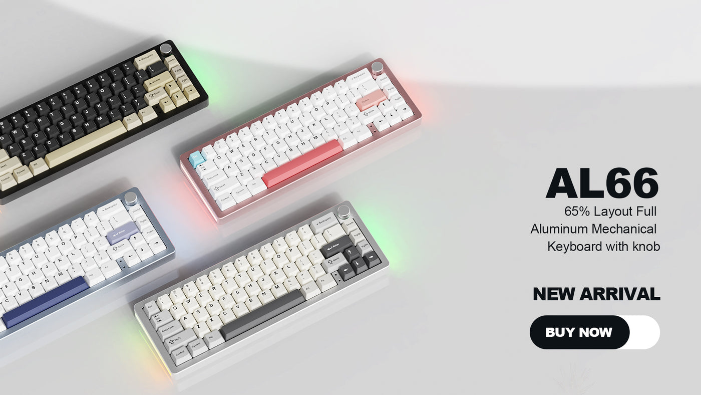 YUNZII AL66 Aluminum Wireless Tri-Mode Mechanical Keyboard with KNOB, Milk Switch, Blue 9 YUNZII Keyboard Best Mechanical Keyboard – YUNZII KEYBOARD