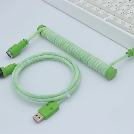 YUNZII Custom Coiled Aviator USB Cable Cord- Lemongrass