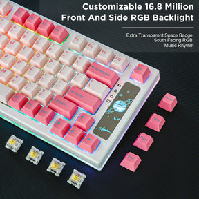 YUNZII YZ75 Pro Pink Wireless Mechanical Keyboard
