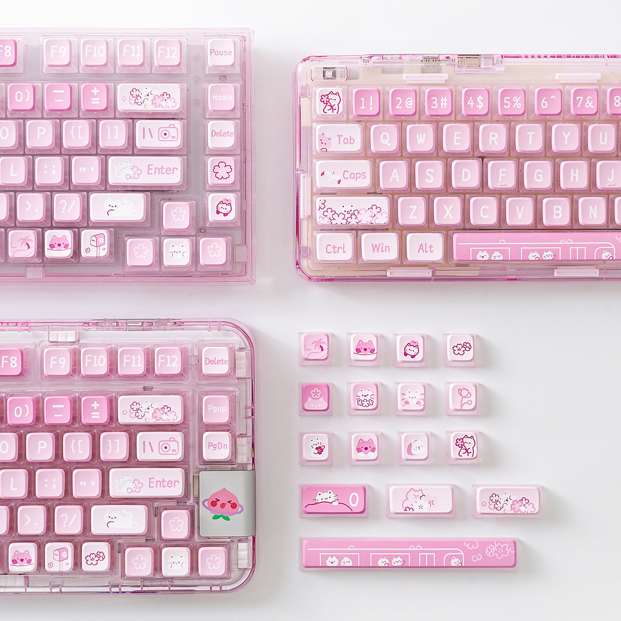 YUNZII Sakura Kitty KSA Profile Keycap Set