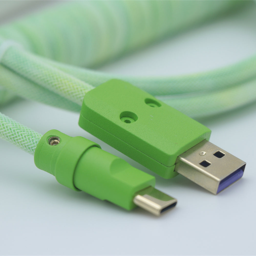 YUNZII Custom Coiled Aviator USB Cable Cord- Lemongrass