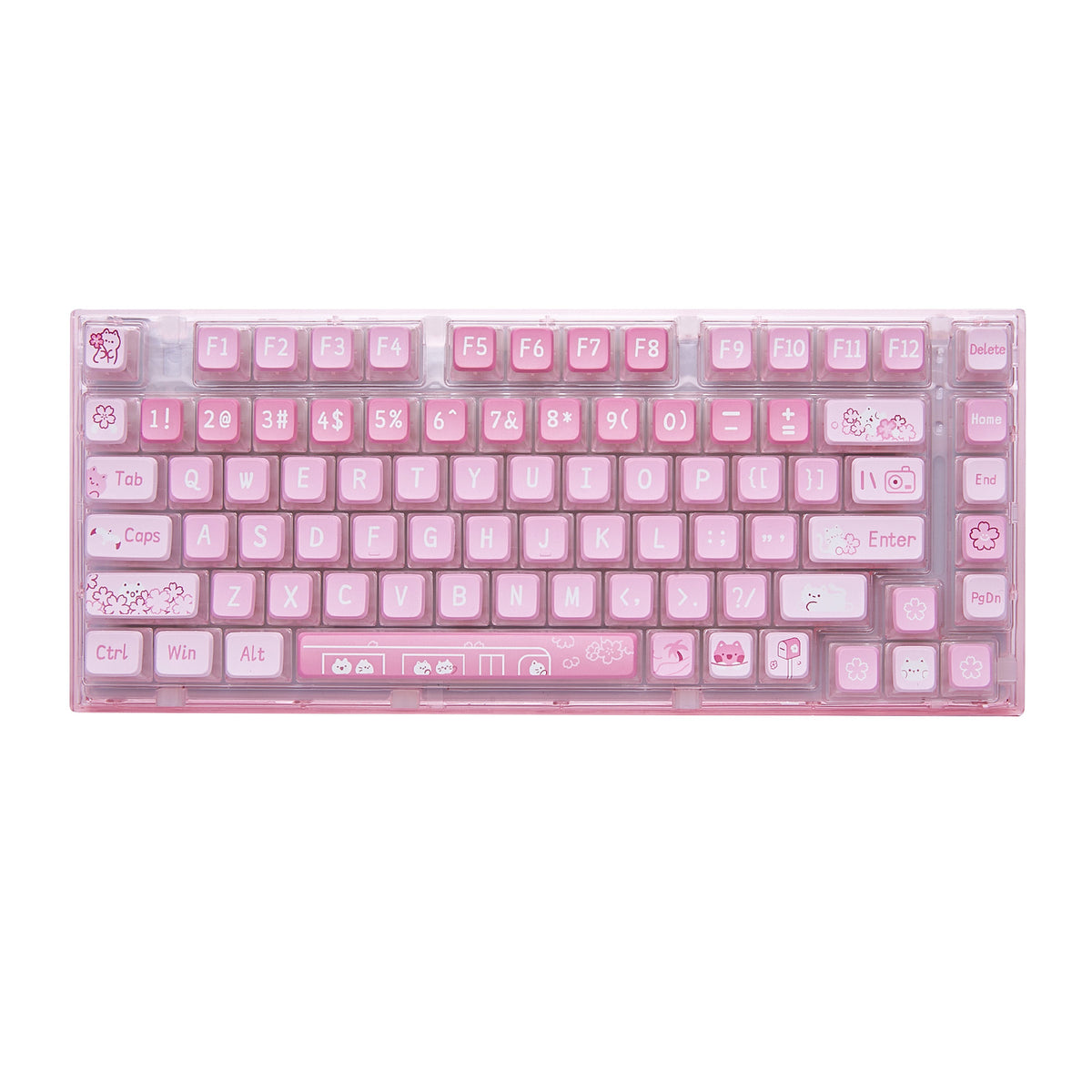 YUNZII X75/X75 PRO Pink 82 Keys Hot Swappable Gasket Transparent Mechanical Keyboard