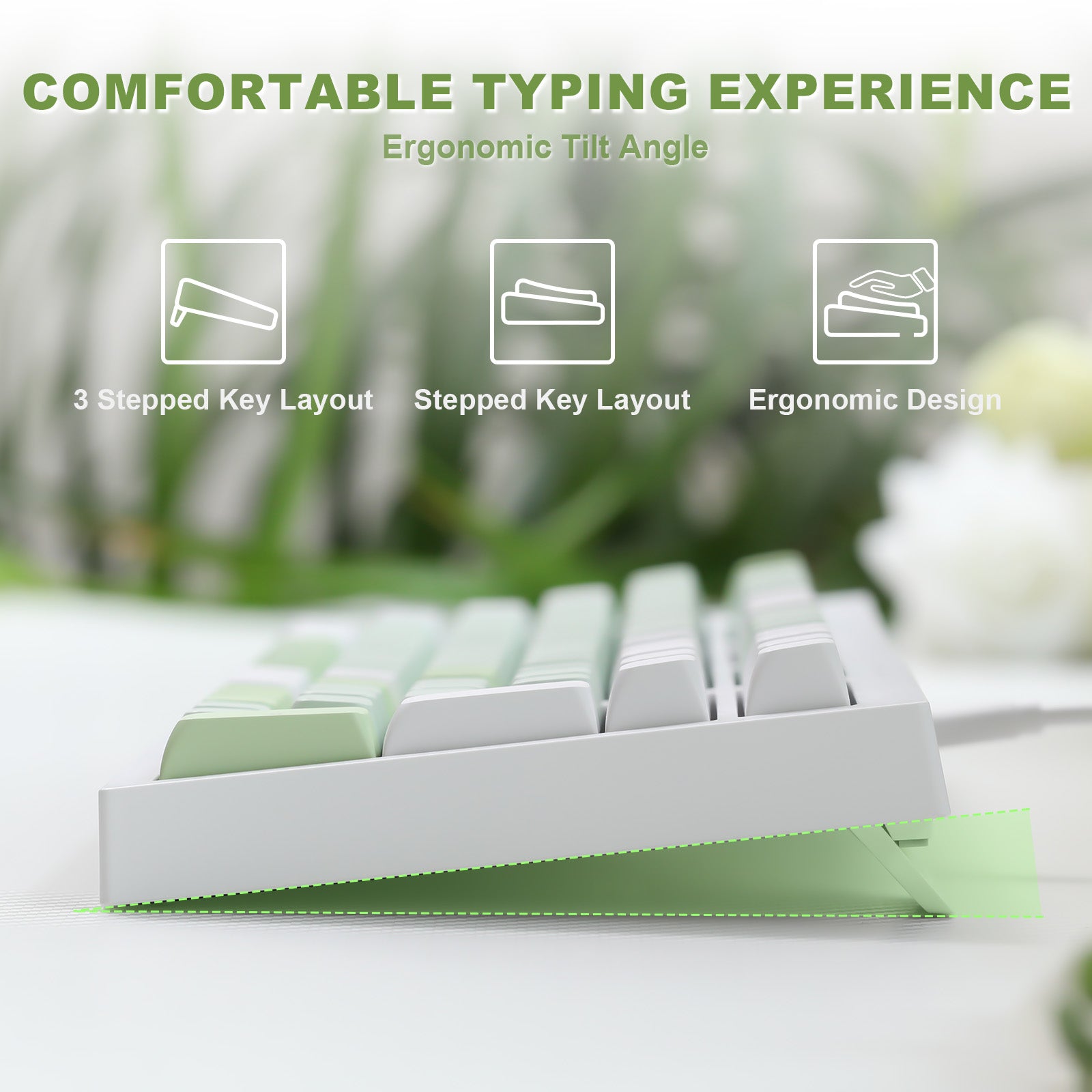 YUNZII D98 White Wired RGB Membrane Keyboard keyboard image