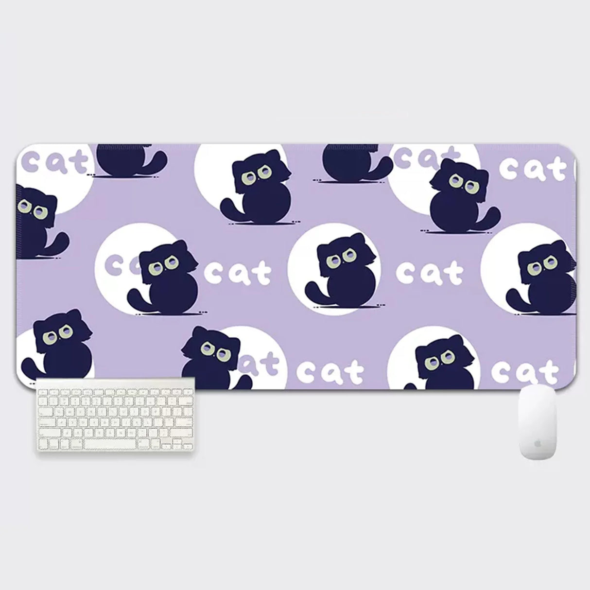 YUZNII Oversized Cartoon Kitten Mouse Mat Desk Pad