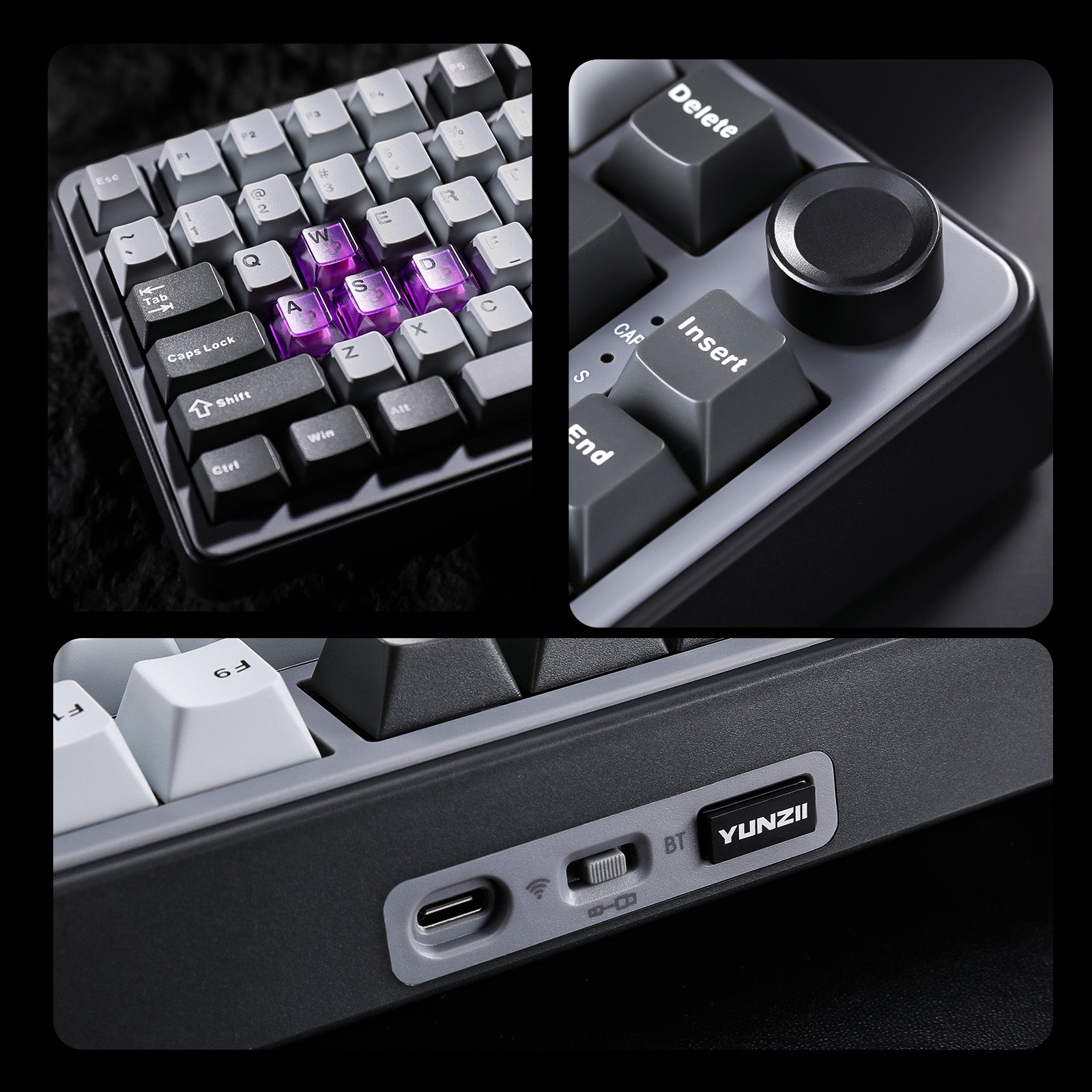 YUNZII B75 Pro Dark Gray Wireless Mechanical Keyboard keyboard image