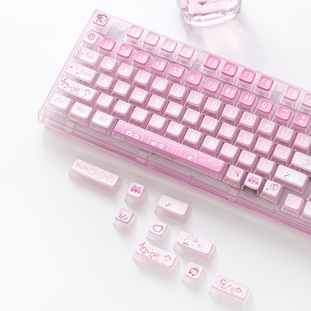 YUNZII Sakura Kitty KSA Profile Keycap Set