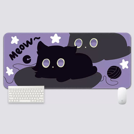 YUZNII Oversized Cartoon Kitten Mouse Mat Desk Pad