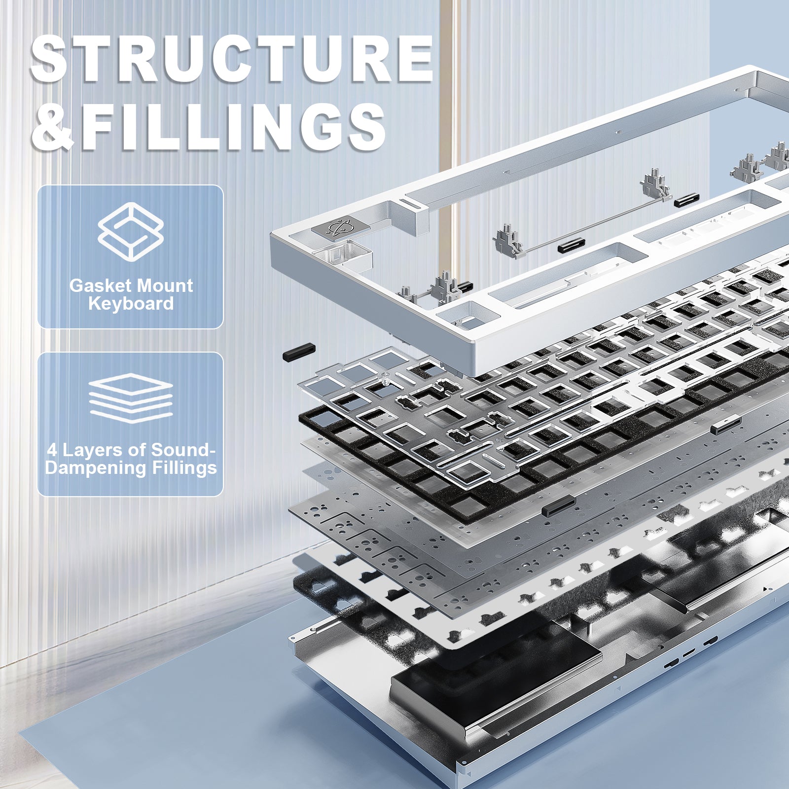 YUNZII AL75 PRO Aluminum Barebone Mechanical Keyboard Kit keyboard image