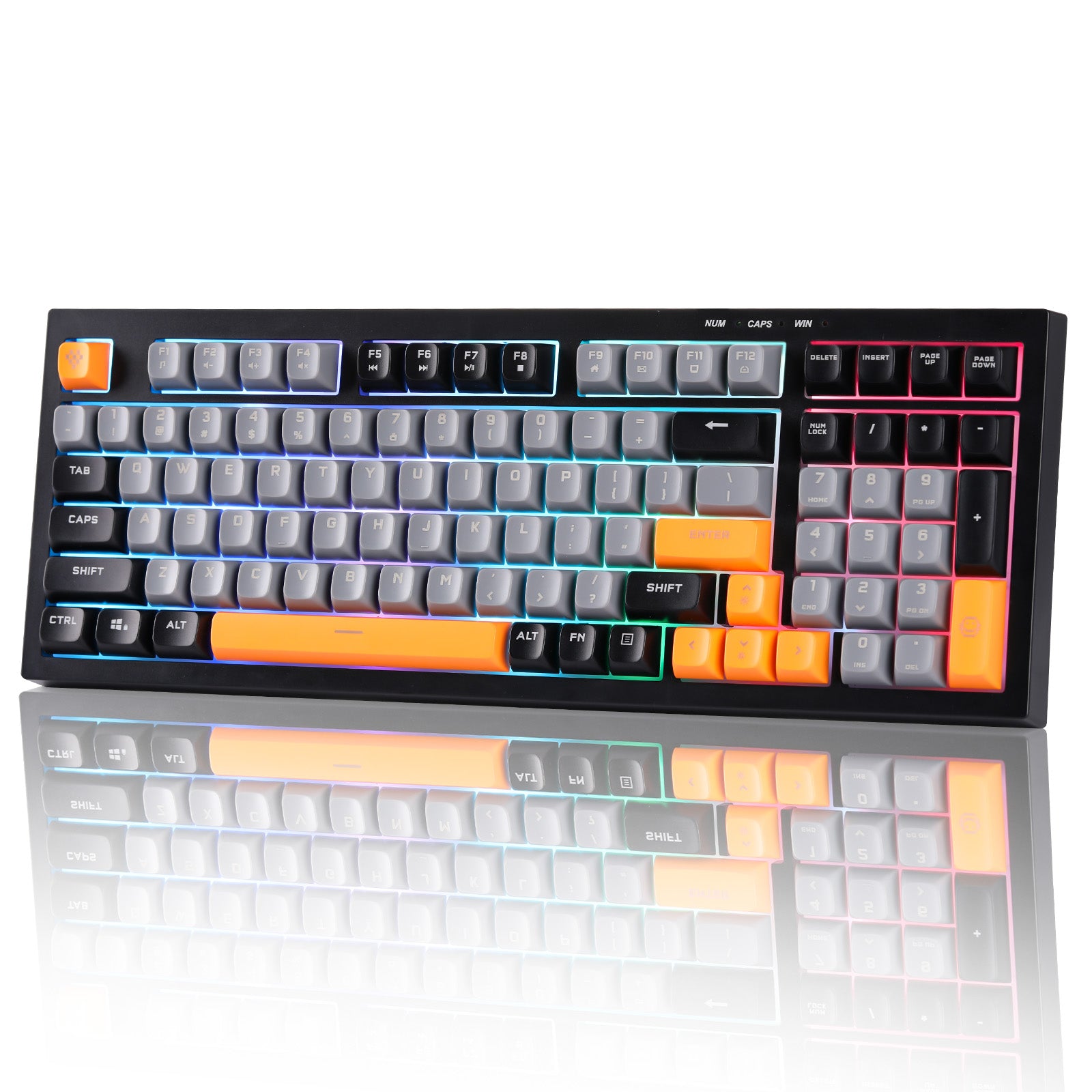 YUNZII D98 Black Wired RGB Membrane Keyboard keyboard image