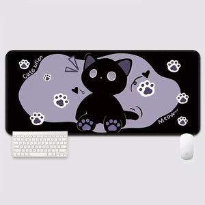 YUZNII Oversized Cartoon Kitten Mouse Mat Desk Pad